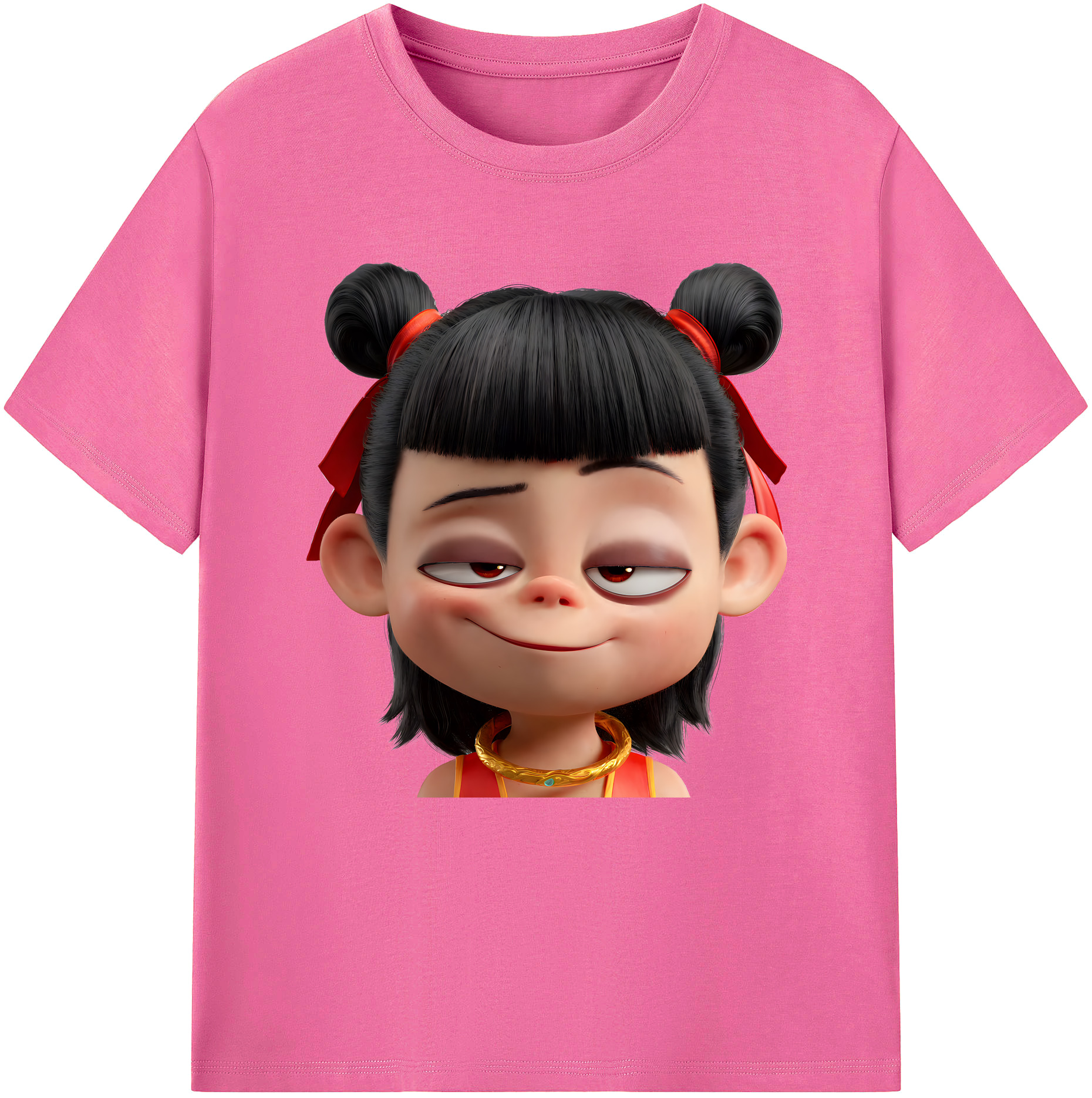 （画像用） Ne Zha 2 ナタ 魔童の大暴れ レディースカジュアルプリントTシャツ（綿100％）